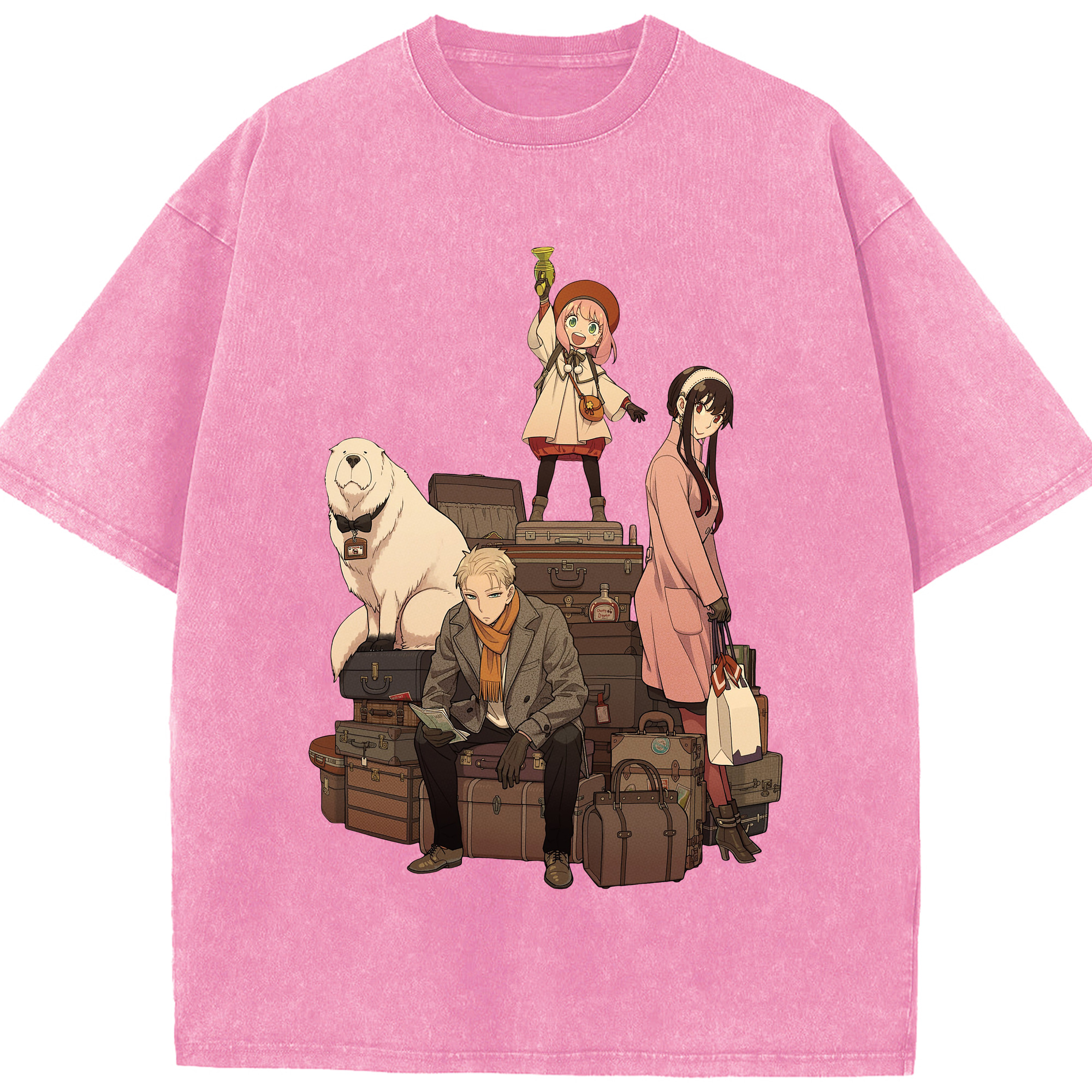 （画像用） SPY×FAMILY间谍家家酒 綿100% ヴィンテージ風 半袖Tシャツ（フロントプリント）